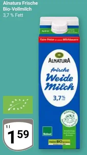 Globus Alnatura Frische Bio-Vollmilch Angebot