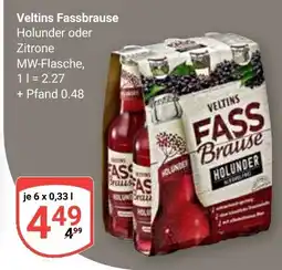 Globus Veltins Fassbrause Holunder oder Zitrone Angebot
