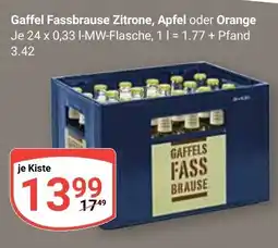 Globus Gaffel Fassbrause Zitrone, Apfel oder Orange Angebot