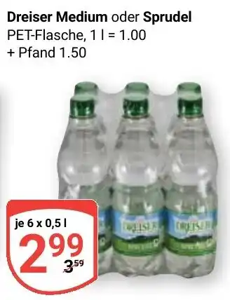 Globus Dreiser Medium oder Sprudel Angebot