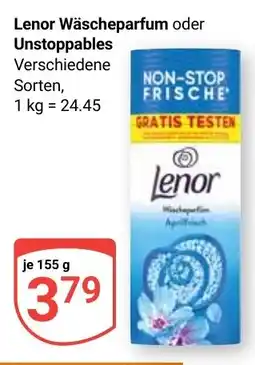 Globus Lenor Wäscheparfum oder Unstoppables Angebot