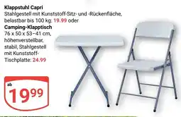 Globus Klappstuhl Capri oder Camping Klapptisch Angebot