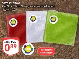 Globus OHO Servietten Angebot