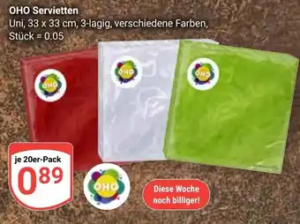Globus OHO Servietten Angebot
