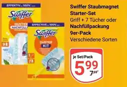Globus Swiffer Staubmagnet Starter-Set Griff + 7 Tücher oder Nachfüllpackung 9er-Pack Angebot