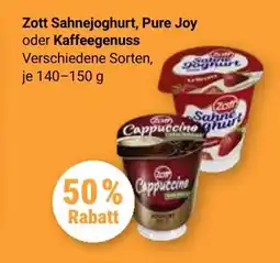 Globus Zott Sahnejoghurt, Pure Joy oder Kaffeegenuss Angebot