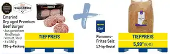 METRO True WILDERNESS Emsrind Dry aged Premium Beef Burger + Pommes- Frites Salz Angebot
