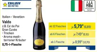 METRO Italien - Venetien Valdo Angebot