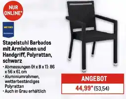 METRO METRO Chef Stapelstuhl Barbados mit Armlehnen und Handgriff, Polyrattan, schwarz Angebot