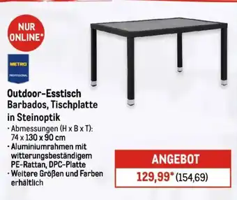 METRO METRO Chef Outdoor-Esstisch Barbados, Tischplatte in Steinoptik Angebot