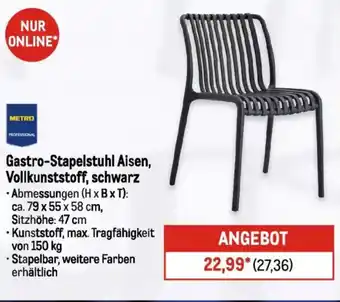 METRO METRO Chef Gastro-Stapelstuhl Aisen, Vollkunststoff, schwarz Angebot
