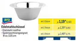 METRO aro Edelstahlschüssel Angebot