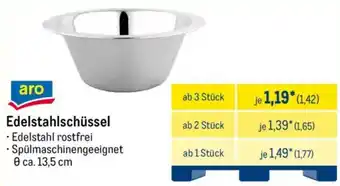 METRO aro Edelstahlschüssel Angebot