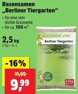 Thomas Philipps GRÜNER JAN Rasensamen ,,Berliner Tiergarten" Angebot