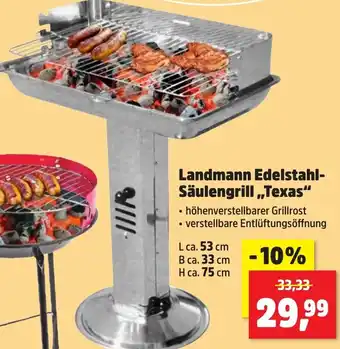 Thomas Philipps Landmann Edelstahl Säulengrill ,,Texas" Angebot