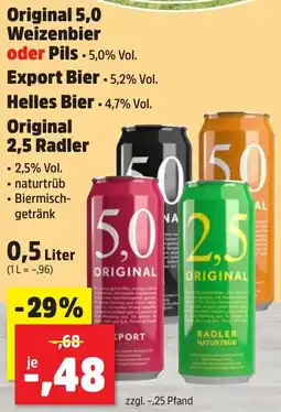 Thomas Philipps Original 5,0 Weizenbier oder Pils Angebot