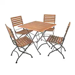 Netto Marken-Discount 5-tlg. Holz Tischgruppe WIEN Garten Möbel Sitzgruppe Sitzgarnitur Gartenset Set Angebot