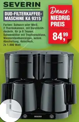 Handelshof Severin duo-filterkaffeemaschine KA 9315 Angebot
