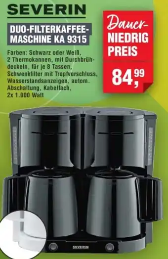 Handelshof Severin duo-filterkaffeemaschine KA 9315 Angebot