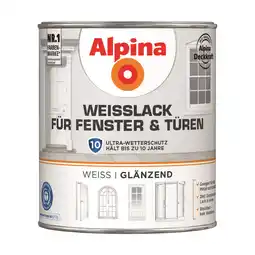 toom Baumarkt Alpina Weißlack für Fenster und Türen glänzend 750 ml Angebot