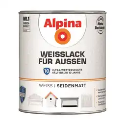 toom Baumarkt Alpina Weißlack für Außen seidenmatt 750 ml Angebot