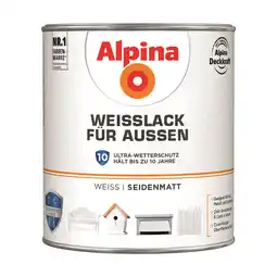 toom Baumarkt Alpina Weißlack für Außen seidenmatt 2 l Angebot