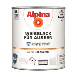 toom Baumarkt Alpina Weißlack für Außen glänzend 2 l Angebot