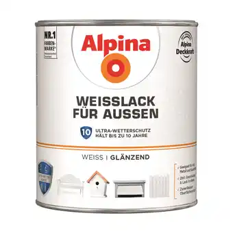toom Baumarkt Alpina Weißlack für Außen glänzend 2 l Angebot