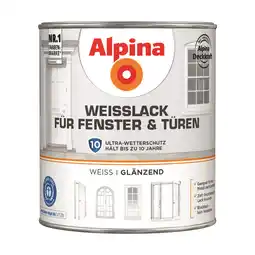 toom Baumarkt Alpina Weißlack für Fenster und Türen glänzend 2 l Angebot