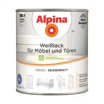 toom Baumarkt Alpina Weißlack für Möbel und Türen seidenmatt 2 l Angebot