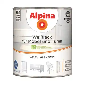 toom Baumarkt Alpina Weißlack für Möbel und Türen glänzend 2 l Angebot