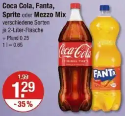V Markt Coca Cola, Fanta, Sprite oder Mezzo Mix Angebot