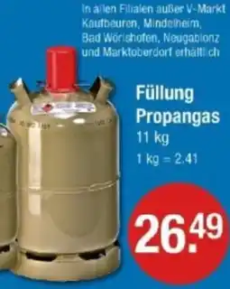 V Markt Füllung Propangas Angebot
