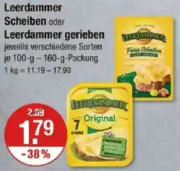 V Markt Leerdammer Scheiben oder Leerdammer gerieben Angebot