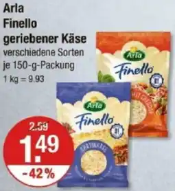 V Markt Arla Finello geriebener Käse Angebot