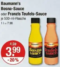 V Markt Baumann's Bosna-Sauce oder Franzls Teufels-Sauce Angebot
