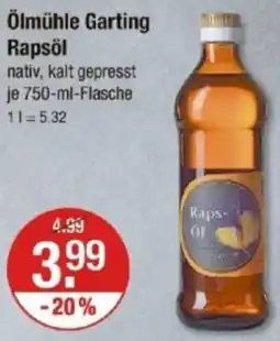 V Markt Ölmühle Garting Rapsöl Angebot