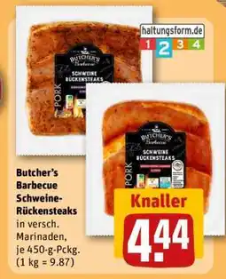 REWE Butcher’s Barbecue Schweine-Rückensteaks Angebot