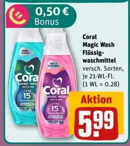 REWE Coral Magic Wash Flüssigwaschmittel Angebot
