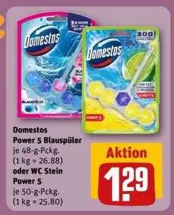 REWE Domestos Power 5 Blauspüler oder WC Stein Power 5 Angebot