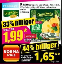 Norma Grünländer Käse Angebot