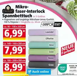 Norma Mikrofaser-Interlock Spannbettuch Angebot