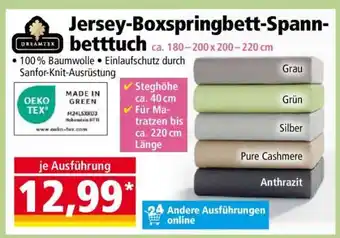 Norma Jersey-Boxspringbett-Spannbetttuch Angebot