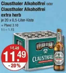 V Markt Clausthaler Alkoholfrei oder Clausthaler Alkoholfrei extra herb Angebot