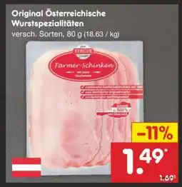 Netto Marken-Discount Original Österreichische Wurstspezialitäten Angebot