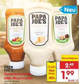 Netto Marken-Discount PAPA JOE'S Tomatenketchup oder Mayonnaise Angebot