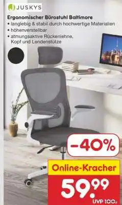 Netto Marken-Discount Ergonomischer Bürostuhl Baltimore Angebot