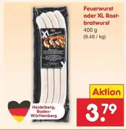 Netto Marken-Discount Feuerwurst oder XL Rostbratwurst Angebot