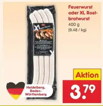 Netto Marken-Discount Feuerwurst oder XL Rostbratwurst Angebot