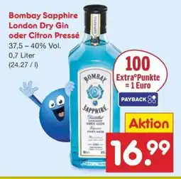 Netto Marken-Discount Bombay Sapphire London Dry Gin oder Citron Pressé Angebot